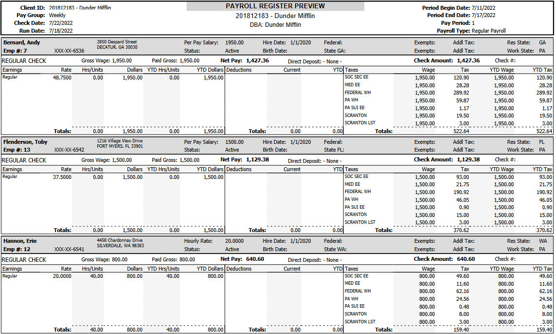 Payroll Register