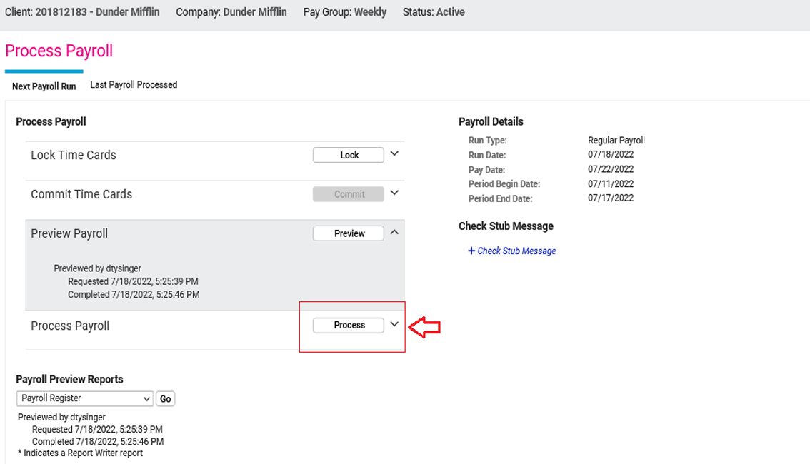 Process Payroll