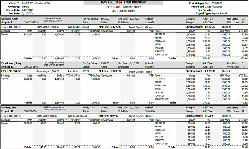 Preview reports resize
